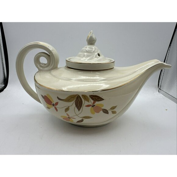 Aladdin Tea Pot Hall Autumn Leaf with Lid and Infuser Vintage MCM - Picture 4 of 15
